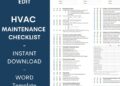 HVAC Preventative Maintenance Checklist Template - Editable Microsoft ...