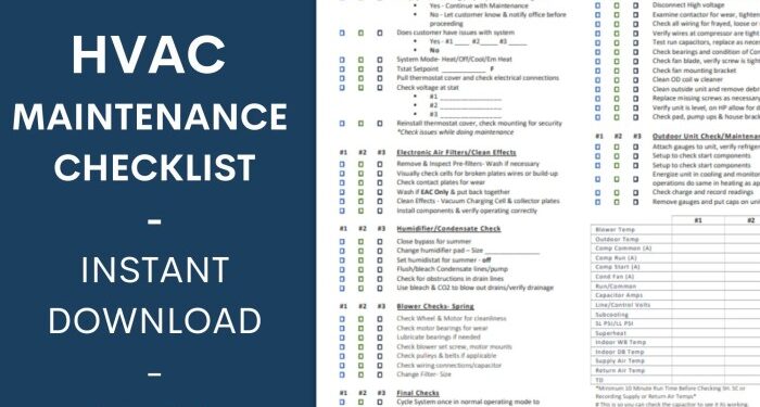 HVAC Preventative Maintenance Checklist Template - Editable Microsoft ...